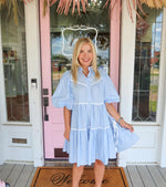 The Lena Blue Poplin Dress