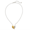 Silver & Gold Heart Necklace 16N009 - Water Resistant