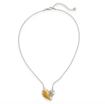 Silver & Gold Heart Necklace 16N009 - Water Resistant