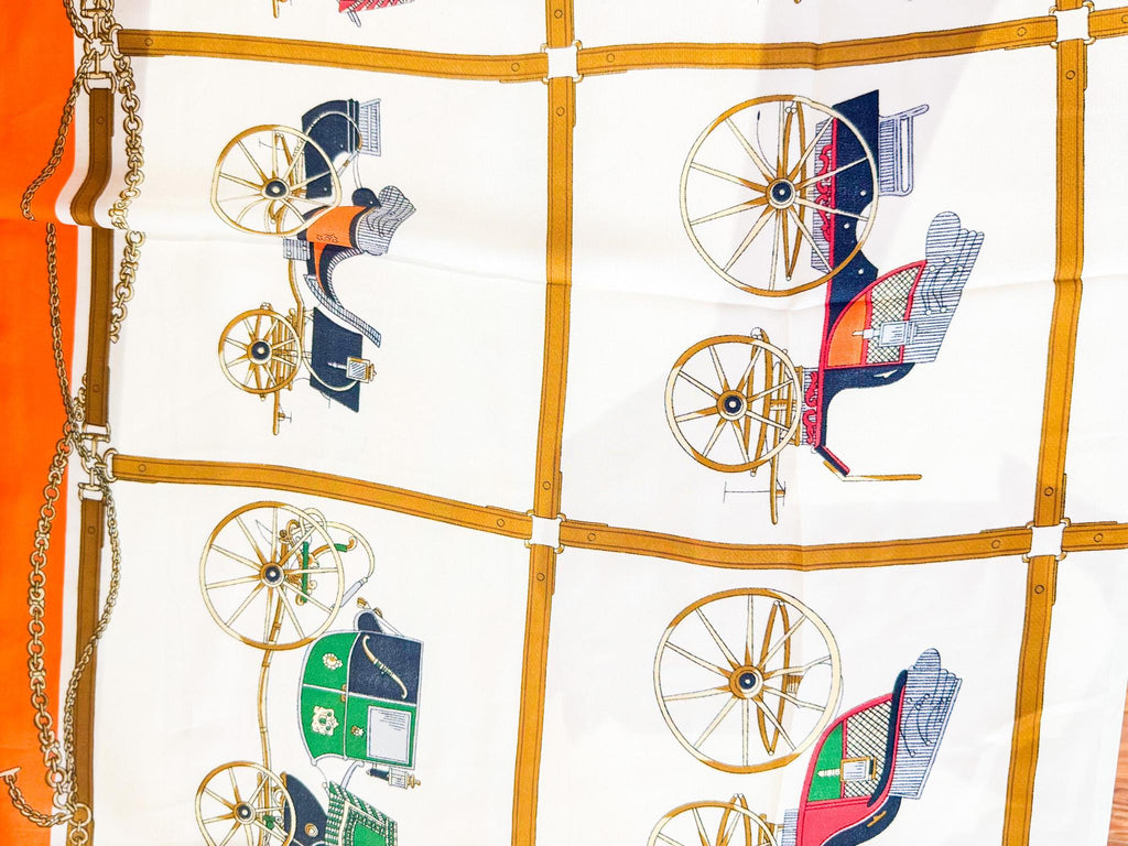 Carriage & Chain Printed Silky Bandana