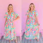 The Jayden Pink/Jade Dress