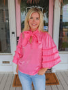 The Blair Pink Ruffle Top