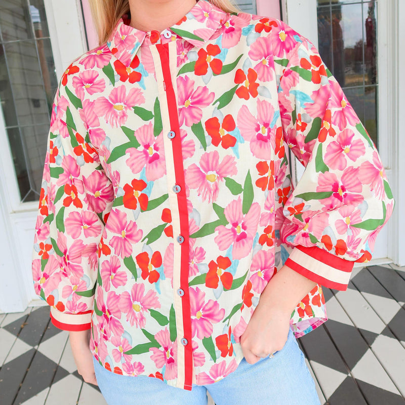 The Red Ruby Floral Top