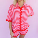 Striped Into Heaven Top, Red.