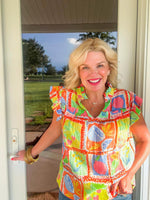 Karlie Fruit Gauze Vneck Top!