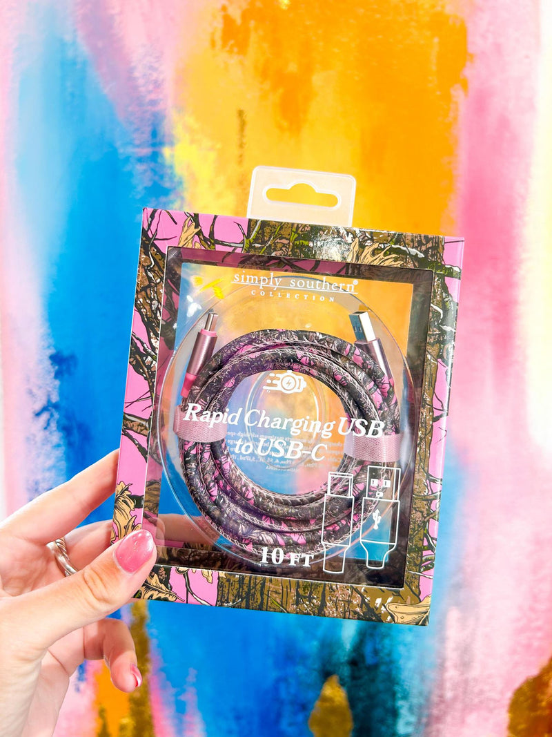 Pink Camo USB C 10ft Phone Charger