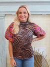 The Brown Ellie Puff Sleeve Top, THML.