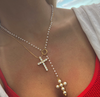 XL Diamond Cross Necklace. WATER RESISTANT + LIFETIME WARRANTY!!