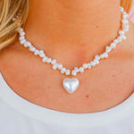 Natural Pearl Heart Necklace
