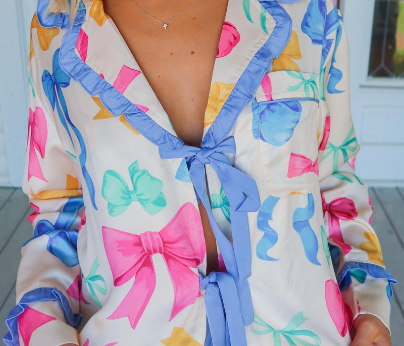 The Paige Bow PJ Top.