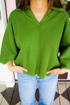 Everly Green Relaxed Top
