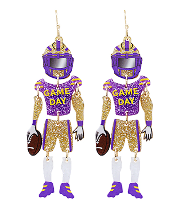 Gameday: Football Player Drop Earrings