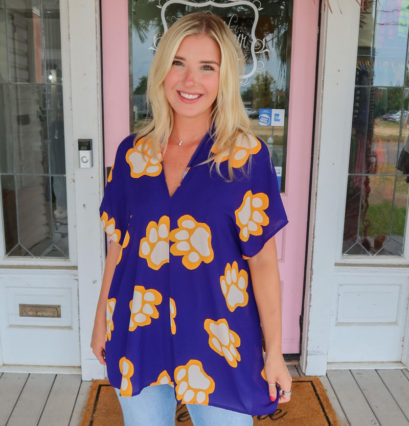 Purple Paw Print Top!