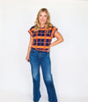 The Paula Plaid Top, THML.