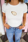 Oyster Bead Embroidered Tee.