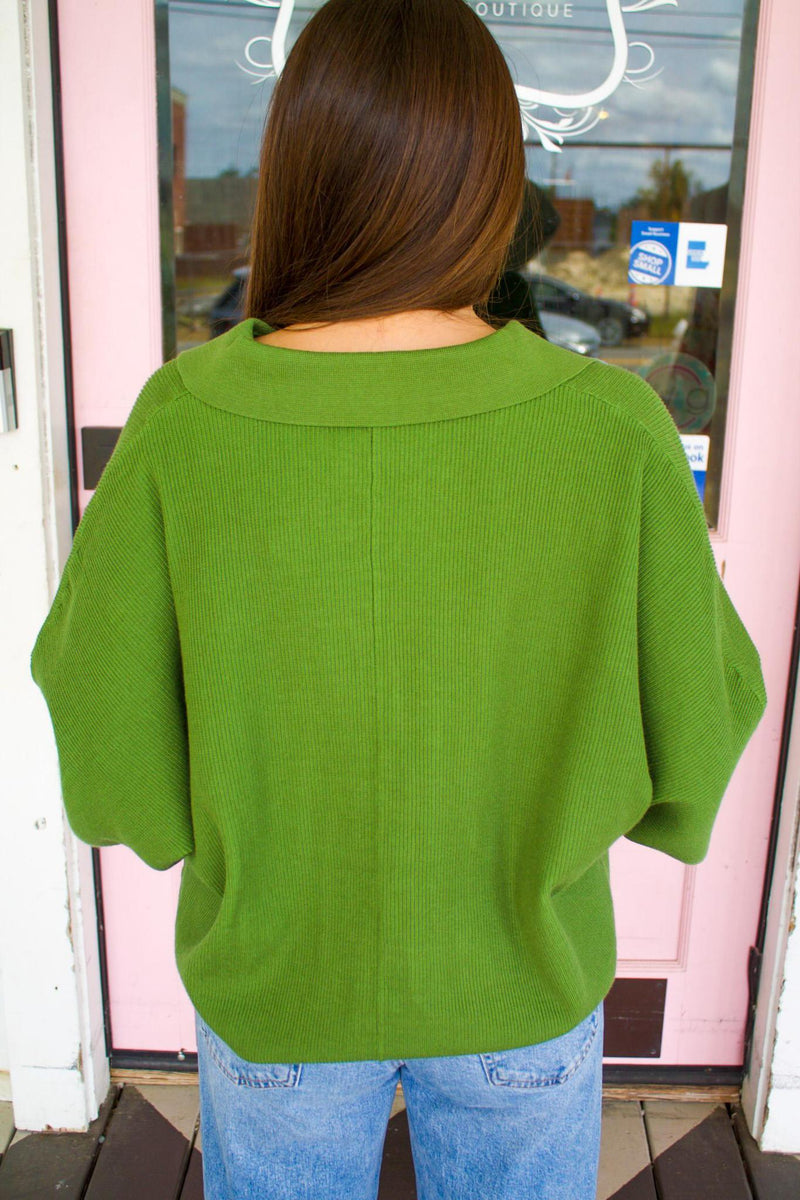 Everly Green Relaxed Top