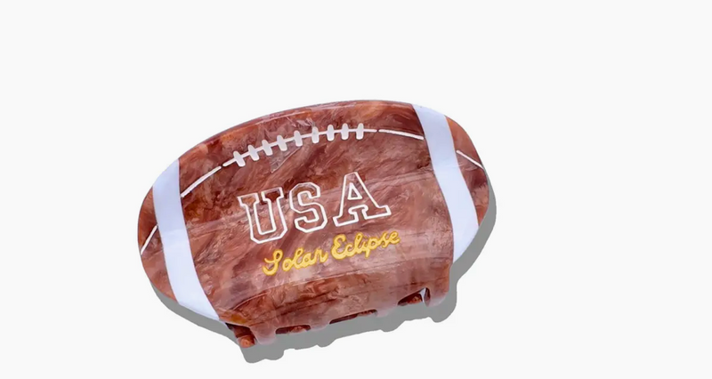 Hand-Painted Vintage Football Claw Hair Clip
