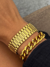 Thick Gold Watch Band Bracelet, CSP.