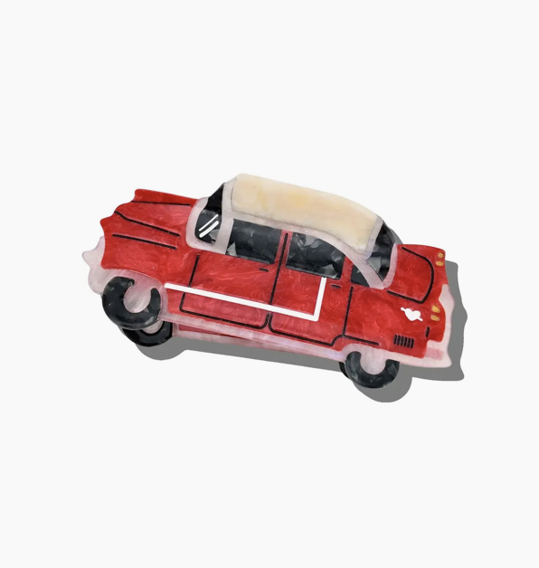 Hand-Painted Vintage Car Hair Claw Clip
