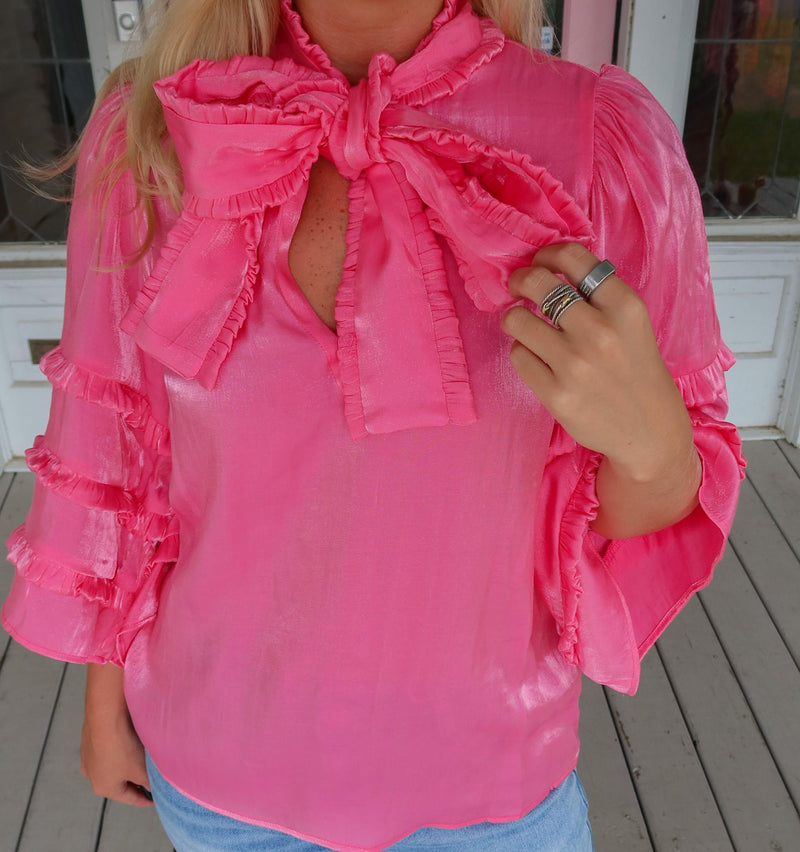 The Blair Pink Ruffle Top