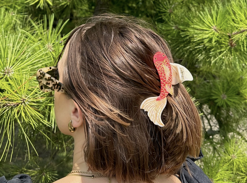 Hand-Painted Koi Fish Claw Hair Clip | Eco-Friendly
