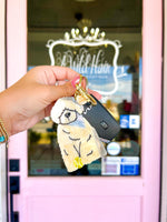 Hand-Painted Sheepdog Bag Charm + Keychain | Eco-Friendly