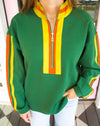Blanchie Green Zipper Detail Top