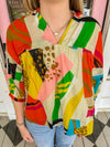 The Gazelle Abstract Print Blouse!
