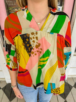 The Gazelle Abstract Print Blouse!