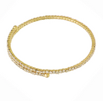 Rhinestone Thin Coiled Wire Bracelet