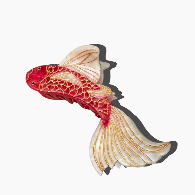 Hand-Painted Koi Fish Claw Hair Clip | Eco-Friendly