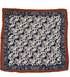 Navy Paisley Border Scarf