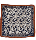 Navy Paisley Border Scarf