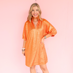 The Meredith Dress, Orange Hounds.