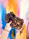 Large Vintage Leopard Print Cosmetic Bag
