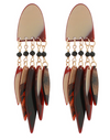 Half Oval & Fringe Organic Earrings
