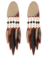 Half Oval & Fringe Organic Earrings
