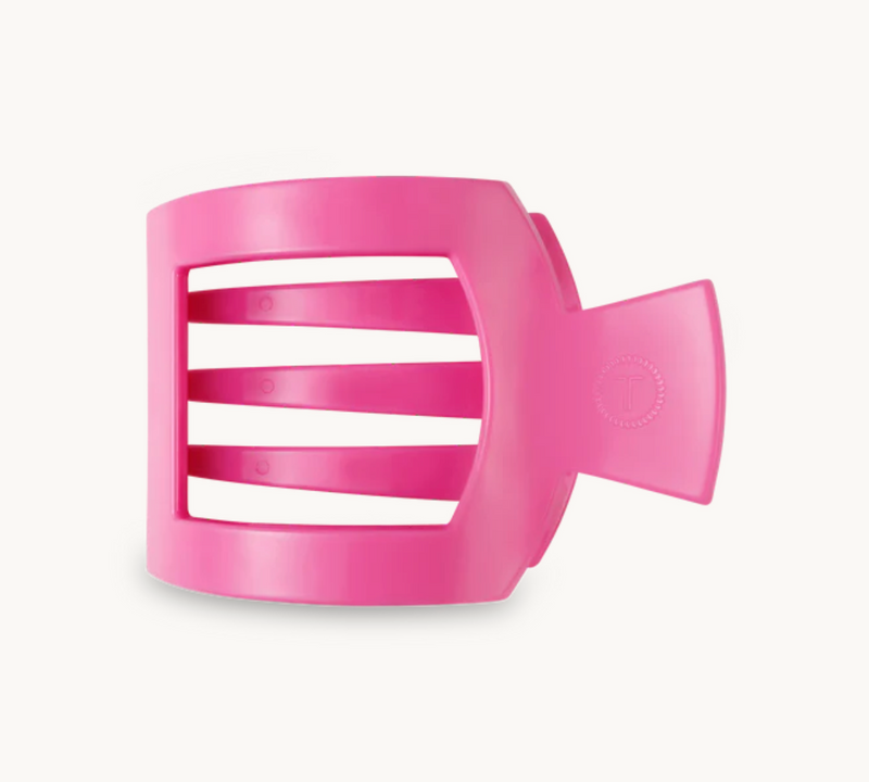 Paradise Pink Flat Square Teletie Hair Clip