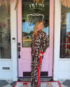 Leopard/Red Button Down Top