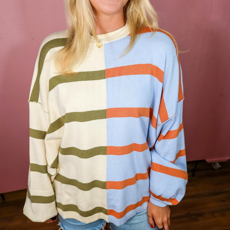 Stripe Lover Sweater, Blue Multi.