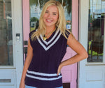 The Nell Navy Sweater Vest Top. FINAL SALE