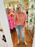 The Maddy Metallic Top, Fuchsia.