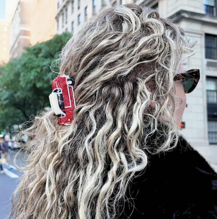 Hand-Painted Vintage Car Hair Claw Clip