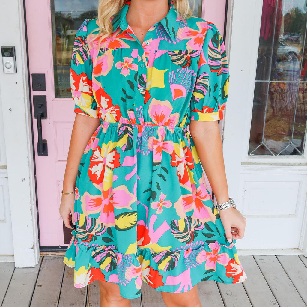 Jade Floral Dress. FINAL SALE.