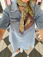 Olive Paisley Border Scarf