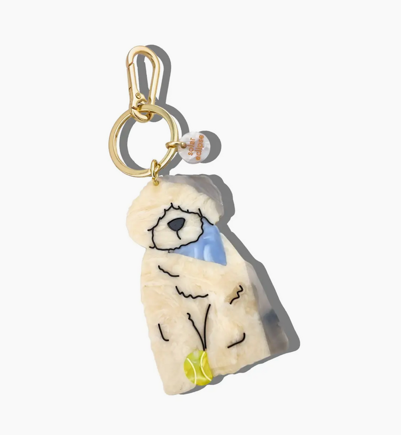 Hand-Painted Sheepdog Bag Charm + Keychain | Eco-Friendly