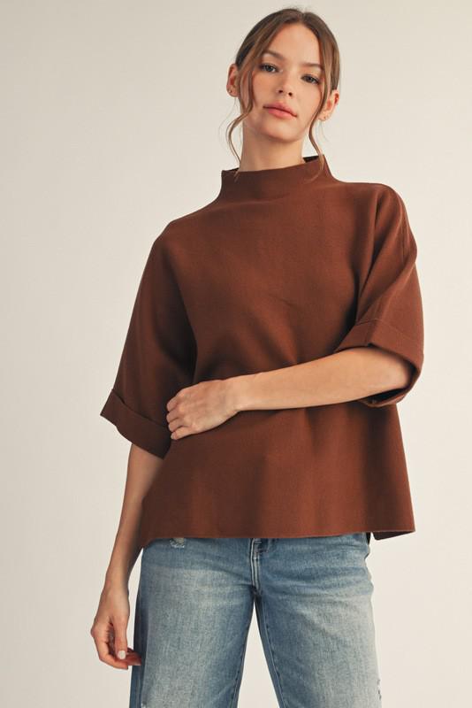 The Kayla Brown Sweater Top