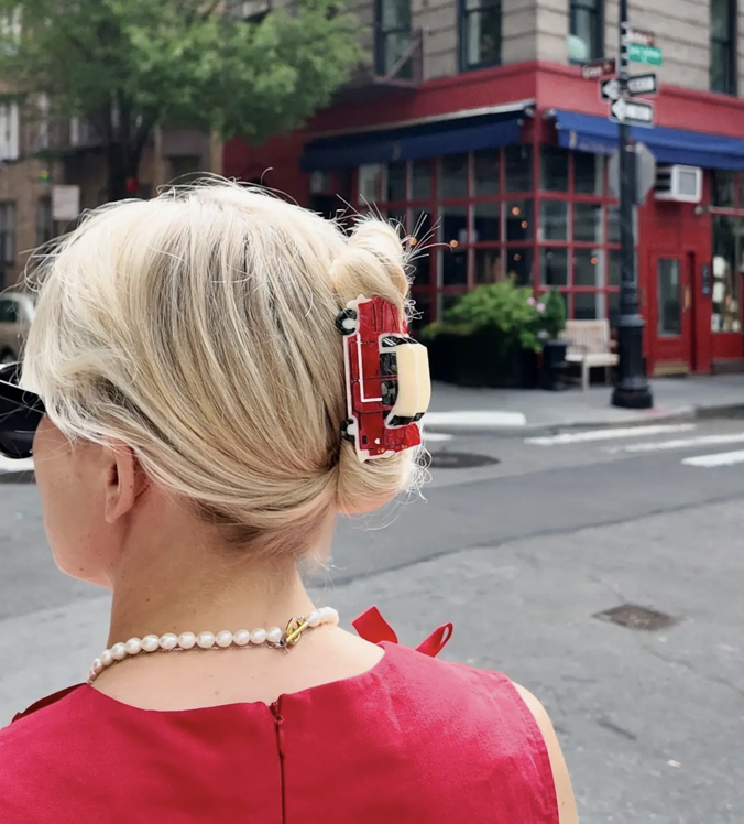 Hand-Painted Vintage Car Hair Claw Clip