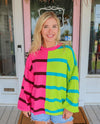 Stripe Lover Sweater, Pink Multi.