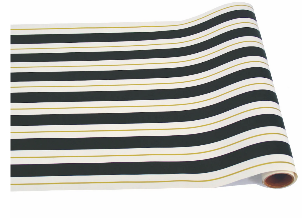 Black & Gold Awning Stripe Runner